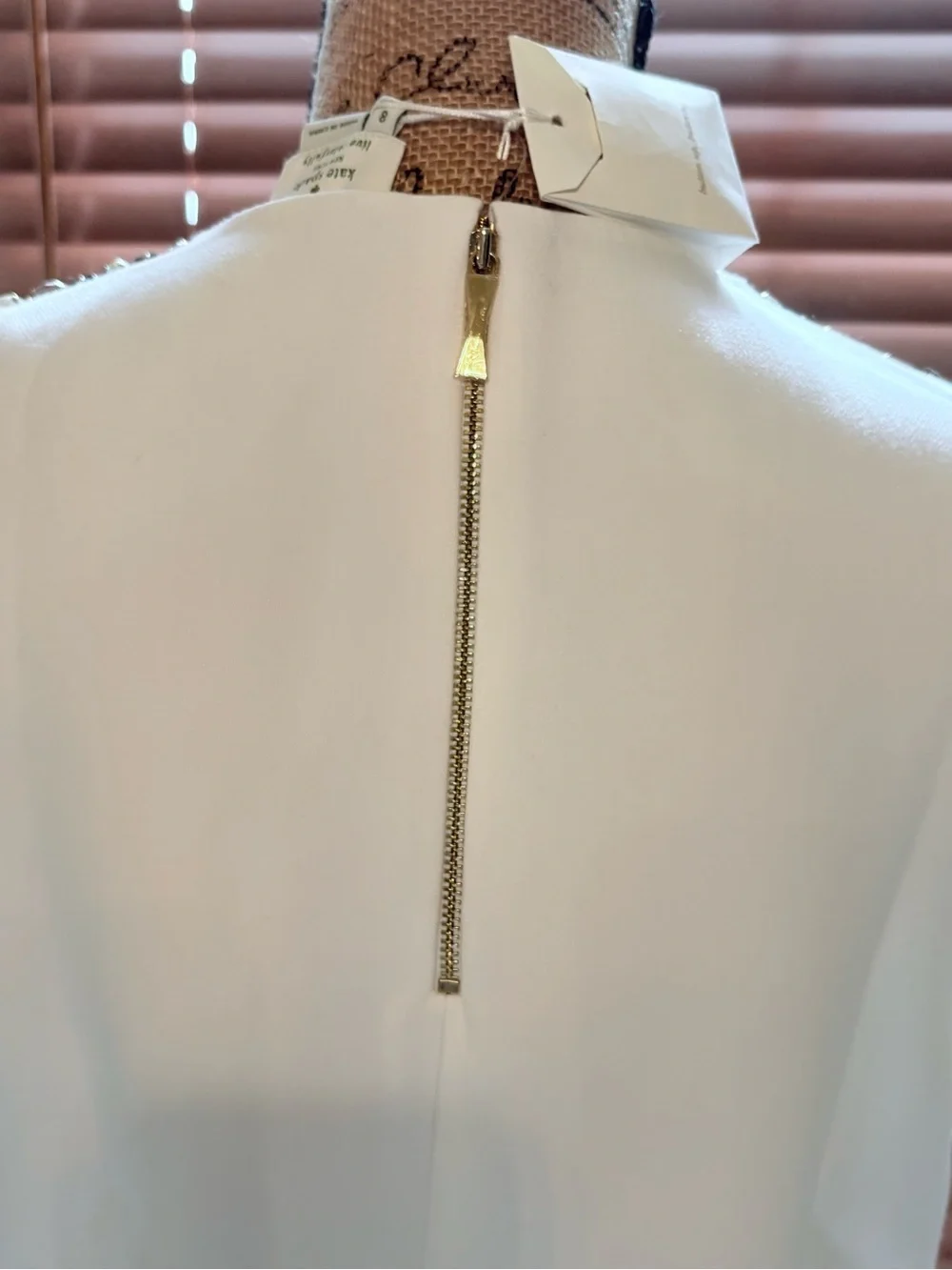 NWT Kate Spade Off-White Embellished Shoulder Top Size 8
